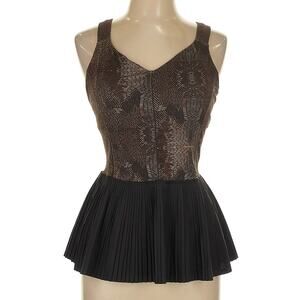 Lululemon Athletica Medium (10) Tank Ruffle Hem Razorback Black Brown